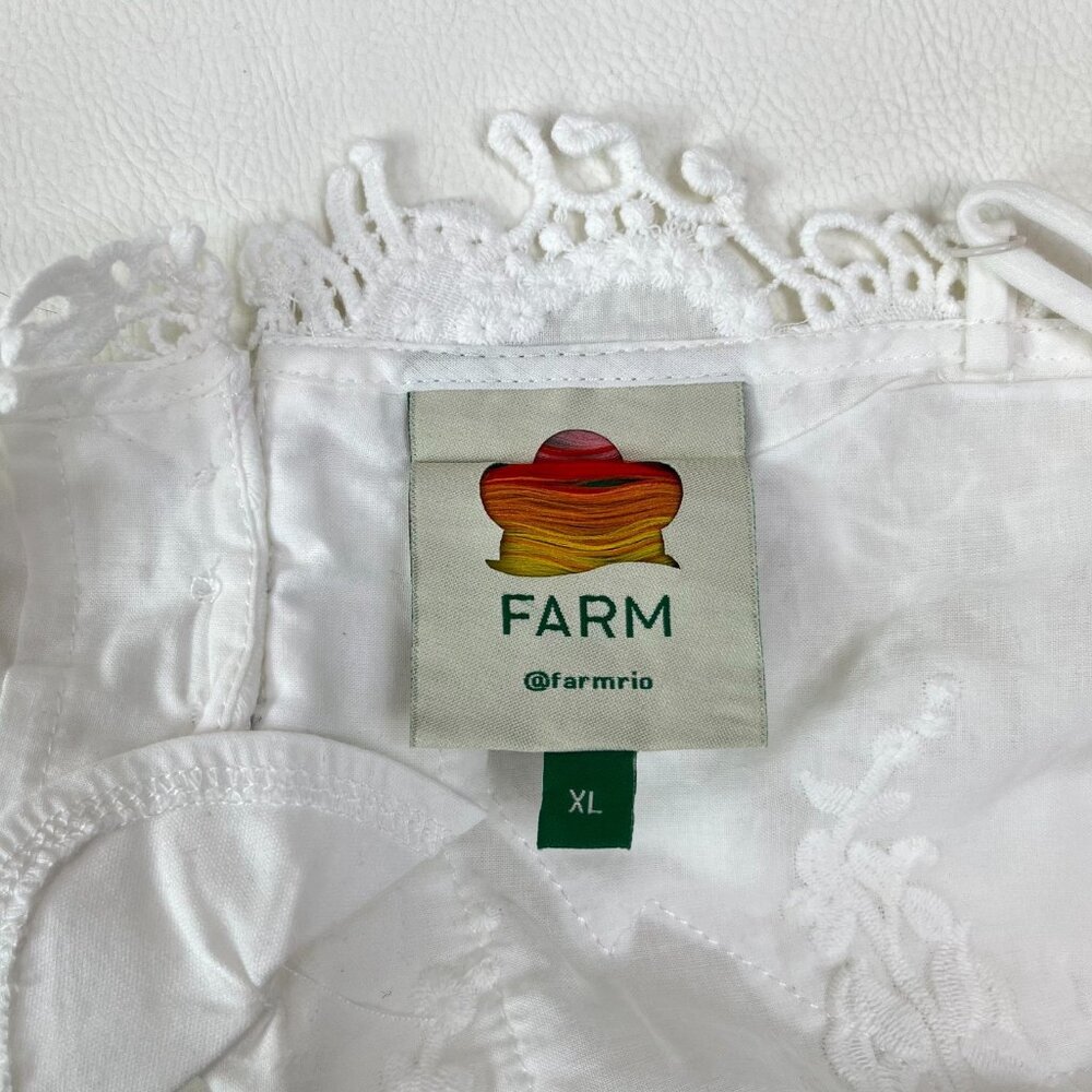 NWOT Farm Rio Off-White Sleeveless Lace Embroidered Floral Tank Top Size XL - Picture 8 of 12